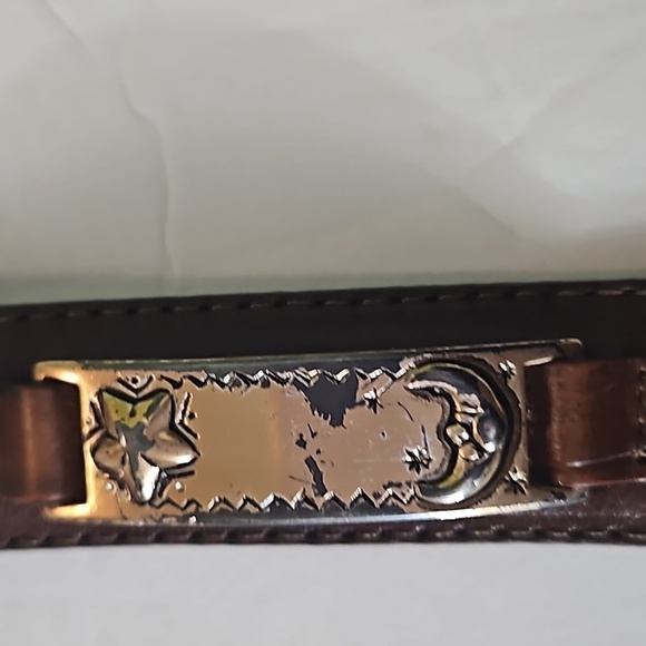Brighton  Vintage Leather Belt sz S Brown  with Silvertone  hardwear Pre-owned - Picture 10 of 11